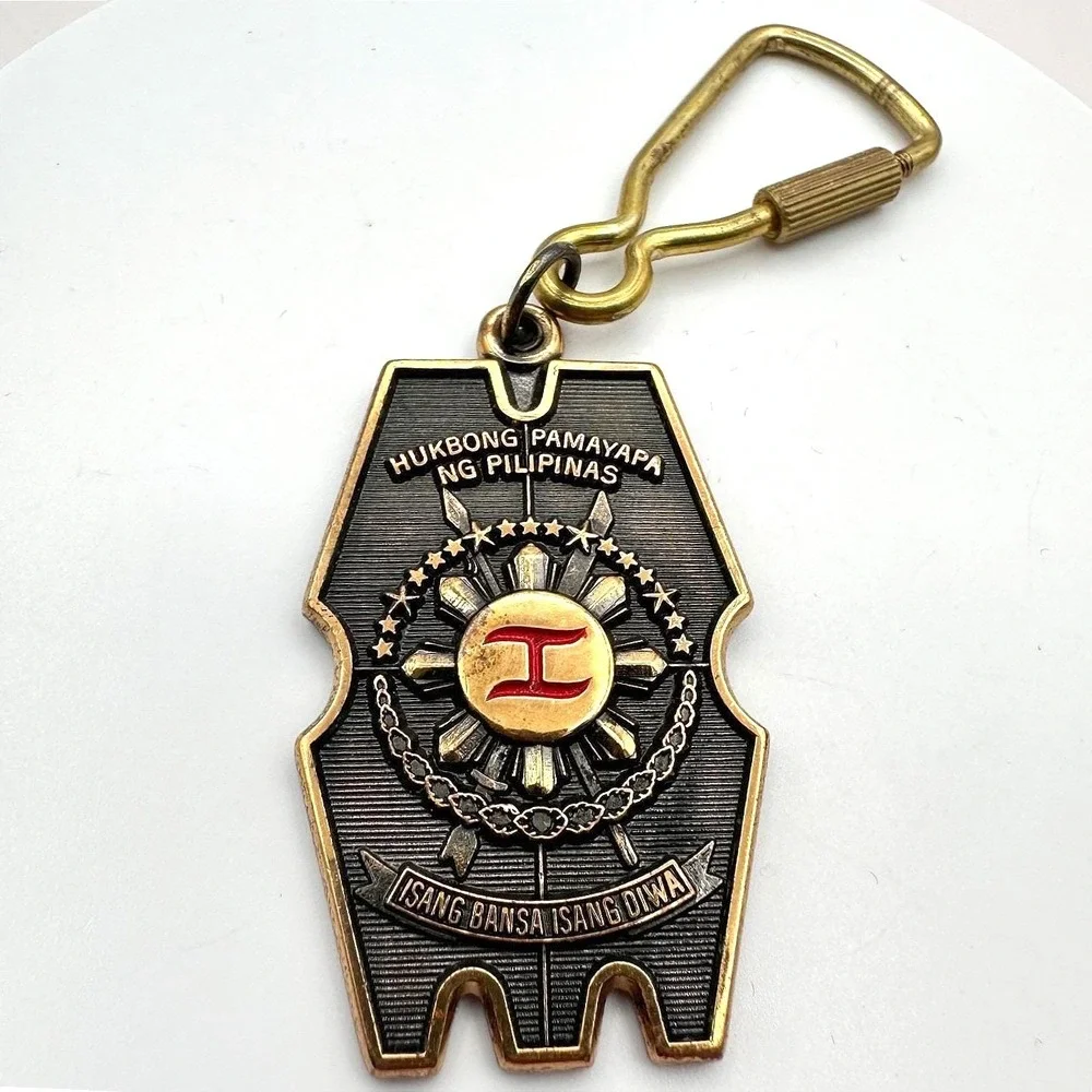 Vintage 80s Philippines Military Police‎ Keychain Maj Gen Ramon Montano Shield